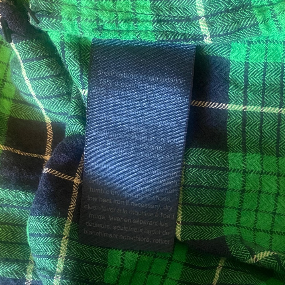 Tommy Hilfiger Green and Navy Plaid Button-Down Shirt - Picture 9 of 10